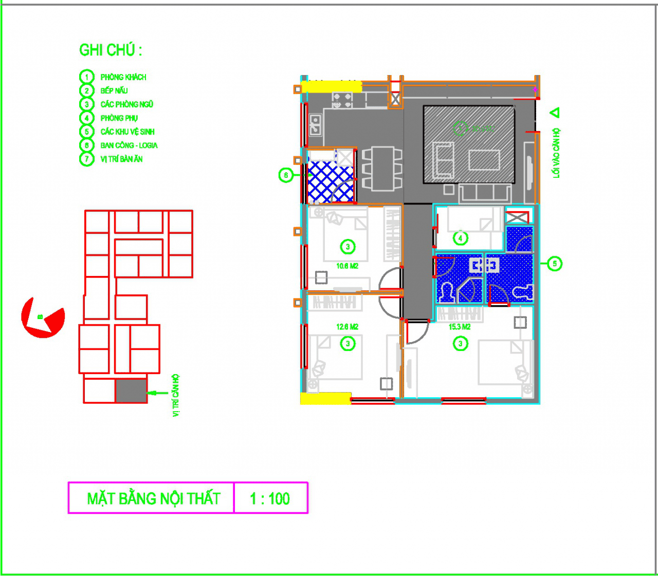 Bán căn hộ chung cư 122 Vĩnh Tuy, Căn A2 - Diện tích 93,19m2