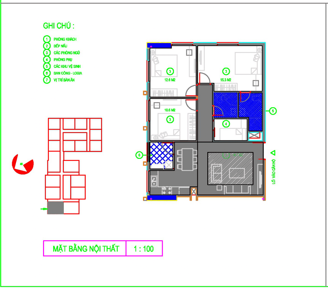 Căn A3 - Diện tích 90,2m2, Chung cư 122 Vĩnh Tuy