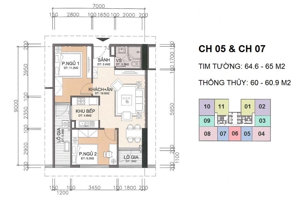 Căn hộ 2 phòng ngủ chung cư A10 Nam Trung Yên