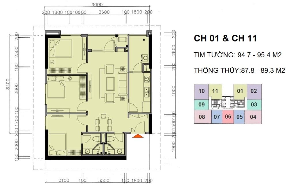 Căn hộ CH 01 & CH 11