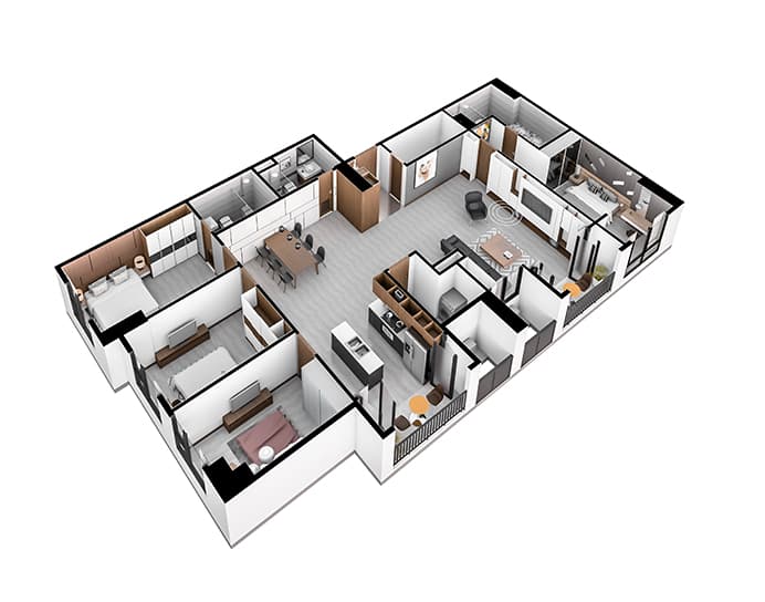 Hình ảnh 3D căn hộ số 15 chung cư DreamLand Bonanza